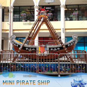 Mini bateau pirate pour enfants manèges vente parc d'attractions intérieur extérieur balançoires centres commerciaux durables en métal en fibre de verre 10-12p - Product Image 2