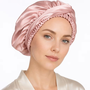 <span class=keywords><strong>Bonnet</strong></span> de nuit en soie de mûrier 100 % naturelle, personnalisable avec logo, turban de luxe pour femme, 19/22 Momme, anti-frisottis, vente en gros - Product Image 1