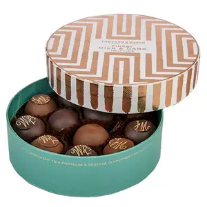 Luxe Zoete Doos Ramadan Viering Chocolade Verpakking Cadeau Papier Doos Zuivel Melk Ronde Custom Lege Chocolade Verpakkingsdozen