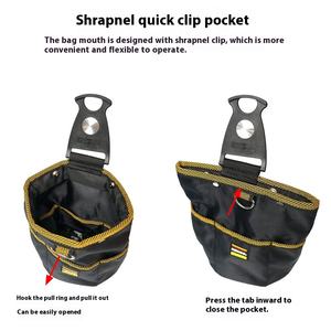 Bolsa de Herramientas Giratoria de Poliéster Personalizada con Cierre de Cremallera, Bolsa para Piezas Eléctricas, Bolsa para Clavos de Carpintería, Bolsa de Cintura Cilíndrica - Product Image 4