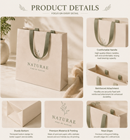 Sac cadeau de luxe en papier kraft écologique avec logo personnalisé, sac de courses en papier d'art avec poignée en corde, emballage boutique pour cosmétiques et cadeaux de détail