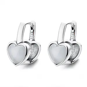 Bulk Sale Kids Girls Sterling Silver Heart Charms Ear Clips Earrings For Jewelry Making