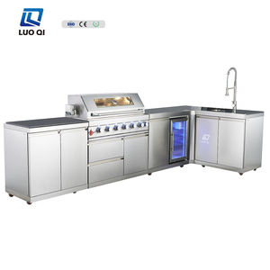 Cuisine extérieure de luxe haut de gamme barbecue en acier inoxydable avec brûleur latéral armoire à <span class=keywords><strong>vin</strong></span> réfrigérateur certifié CE - Product Image 5