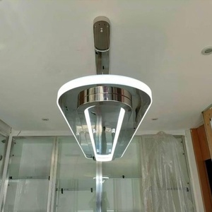 JC Chiếu Sáng Tùy Chỉnh Không Gỉ Chrome Tàu Mặt Dây Hình Bầu Dục Hình Dạng Treo Đèn Acrylic Bóng Đèn Chùm Cho Căng Tin - Product Image 2