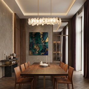 Lámpara colgante lineal de alabastro español para mesa de comedor, decoración de techo para villa. - Product Image 2
