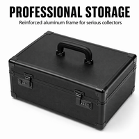 Boîte de rangement pour cartes à collectionner en aluminium avec double serrure à combinaison, boîte de transport robuste pour cartes classées, capacité de plus de 100 cartes PSA BGS