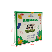 Jeu de puzzle éducatif en bois pour enfants, 24 pièces, animaux de la forêt et marins, cartes de puzzle cognitif, jeu de puzzle circulaire, jouets en papier pour enfants