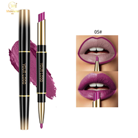 Cosmétiques vente en gros 14 couleurs nouveau design crème rouge à lèvres rouge à lèvres imperméable longue durée baume à lèvres 2 en 1 rouge à lèvres & crayon à lèvres