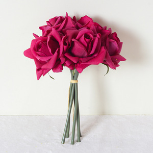 Bouquet de roses hydratantes en forme de main, 5 têtes, fleurs en soie au toucher réel, pour mariage, décoration intérieure, accessoires de photographie - Product Image 4