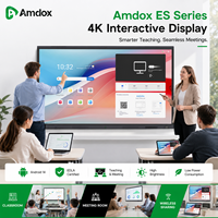 Tableau interactif intelligent Amdox 350 Nit à économie d'énergie, écran plat 4K pour salles de classe lumineuses, salles de réunion et de formation