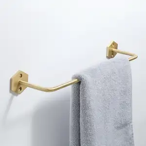 MAXERY Ethan High Quality Solid Brass Single Towel Bar Wall Mount Rustproof Towel Bar For Bathroom