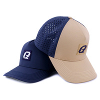 Casquette de baseball imperméable en polyester découpée au laser, avec logo PVC personnalisé, 5 panneaux, pour hommes et femmes, idéale pour le golf – Conception sur mesure par l'usine OEM