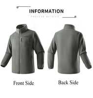 Vestes Polaire Unisexe avec Logo Personnalisé à Col Montant Manteaux Chauds avec Fermeture Éclair avec Poches pour l'Hiver Randonnée Décontracté