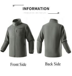 Vestes <span class=keywords><strong>Polaire</strong></span> Unisexe avec Logo Personnalisé à Col Montant Manteaux Chauds avec Fermeture Éclair avec Poches pour l'Hiver Randonnée Décontracté - Product Image 2