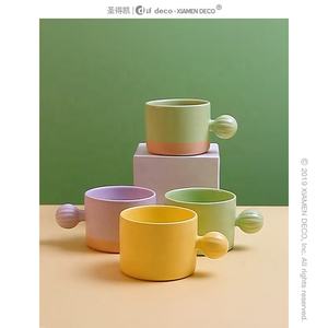 Taza de cerámica de macarrón, Taza de cerámica con mango - Product Image 5