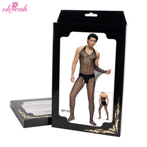 Wholesale Price High Quality Mesh Lingerie Hollow Out Stripe Pattern Sexy Gay Lingerie Nylon <strong>Men</strong> <strong>Bodystocking</strong> - Product Image 4