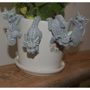 Decoración creativa de arte para el hogar, maceta de jardín, decoración de resina de animales, colgante de copa colgante de dragón pequeño - Product Image 4