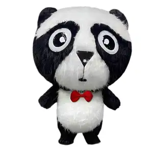 Kostum cosplay maskot panda tiup, gaun dewasa karnaval iklan ulang tahun anak pernikahan menari