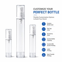 Flacon pulvérisateur sous vide rechargeable de 5 ml, 10 ml, 15 ml, flacon portable sans air pour cosmétiques, parfum, lotion, soin de la peau, distributeur de liquide de voyage