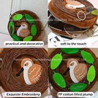 Sac pochette en peluche personnalisé unisexe fermeture éclair animal oiseau sac à bandoulière en chaîne en peluche personnalisé