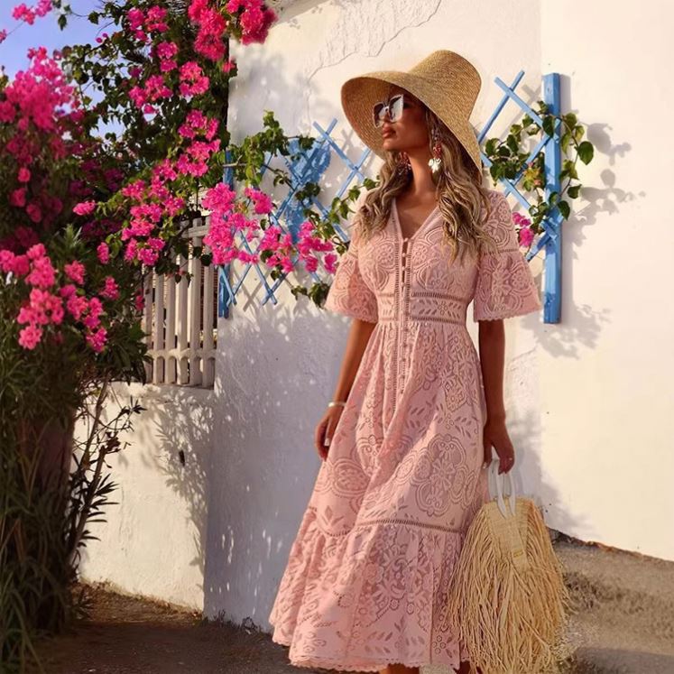 Casual Flowy Short Sleeve Dress for Women with Lightweight Fabric| Alibaba.com Casual Flowy Short Sleeve Dress for Women with Lightweight Fabric| Alibaba.com