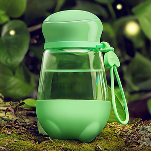 Portable Creative Glass Cup With Carrying Strap Large Capacity Water Bottle For Travel Gift Cup With Straw - Product Image 2