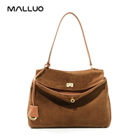 Tas Bahu Wanita Fashion Vintage Baru Kulit Asli Mewah Tas Bahu Wanita Kapasitas Besar untuk Penggunaan Sehari-hari Wanita.