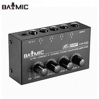 DAYMIC Profesional Mini HA400 Amplifier Rumah 4-Kanal Berbahan Logam dengan Adaptor 12V DC