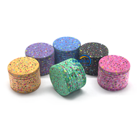 4 pièces Logo personnalisé Smoke Shop Fournisseur de la Chine Accessoire pour fumer 63mm Stripe Rubber Paint Full UV Coating Grinder Tobacco Herb
