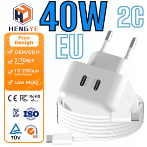 Portable High Quality Double Port Pd Super Fast Charging EU UK <strong>Plug</strong> Type <strong>c</strong> 20w Wall <strong>Charger</strong> Adapter - Product Image 1