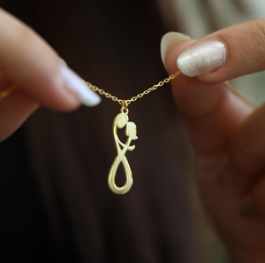 Collar de Pareja Infinito de Acero Inoxidable 316L Chapado en Oro de 18k, Joyería de Amor Eterno con Forma de Infinito y Dije de Corazón - Product Image 6