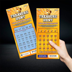 Alta Segurança Dados Variáveis Rascador De Rascas De Loteria UV Inkjet Impressão Custom Loteria Scratch Tickets - Product Image 1