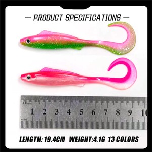 เหยื่อปลอมพีวีซีสองสี ขนาด 9.4 ซม. น้ำหนัก 4.1 กรัม ตา 3 มิติ หางโค้ง สำหรับตก<span class=keywords><strong>ปลา</strong></span>ทะเล - Product Image 3