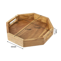 Fait à la main Meilleur Prix Élégant Solide Acacia Usage Domestique Plateau En Bois Plateau Tasse Plateau En Bois avec Poignée