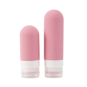 Portable 60ml/100ml Silicone <b>Shampoo</b> <b>Bottle</b> <b>Refillable</b> PET Material Travel Sub Bottling with Pump and Flip Top Cap - Product Image 3
