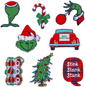 Vendita all'ingrosso di piccole patch ricamate in ferro su disegni di natale hohohoho borse Jeans toppe in tessuto ricamato per cappello da donna - Product Image 2