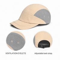 Casquette de baseball personnalisable à 5 panneaux avec design multicolore, respirante, séchage rapide, pour activités de plein air