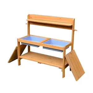 Çocuklar için SD-SB013 ahşap sandpit 2 çocuklar satılık 1 sandbox