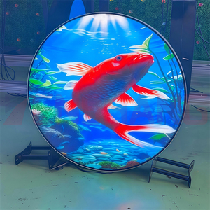 Panneau matriciel LED RGB rond double face personnalisable, vidéo 3D, intérieur/extérieur, étanche, pour enseignes de magasins de détail et salons professionnels - Product Image 4