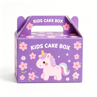 Boîtes à repas en papier personnalisées avec logo pour enfants, boîtes à lunch portables pour l'école, emballages de friandises à motifs de dessins animés, vente en gros directe usine