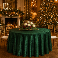 Nappe en taffetas froissé Uvenue, élégante, texturée, vert émeraude, pour réception de mariage, banquet, événement, fête, décoration