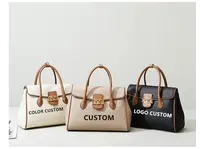 Bolsa de mão feminina personalizada de couro, bolsa feminina feita em couro com alça carteiro e alça de mão inspirada em modelos de luxo