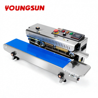 YOUNGSUN Soudeuse Continue à Bande en Acier Inoxydable pour Sacs Plastiques, Machine de Thermoscellage d'Emballage Alimentaire avec Compteur