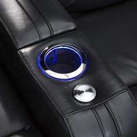 Muebles Geeksofa, sofá reclinable de cine en casa eléctrico de cuero moderno con portavasos y luz LED