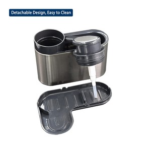 Organisateur d'évier de cuisine <span class=keywords><strong>en</strong></span> acier inoxydable avec <span class=keywords><strong>porte</strong></span>-éponge <span class=keywords><strong>en</strong></span> métal et distributeur de <span class=keywords><strong>savon</strong></span> - Product Image 4