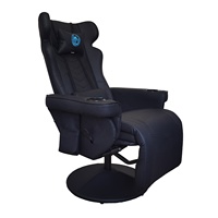 Chaise de jeux de luxe en cuir PU, avec porte-gobelet, fauteuil de bureau de jeu, tout Style de course noir, canapé avec repose-pieds