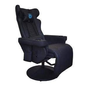 Silla <span class=keywords><strong>Gamer</strong></span> de Lujo con Portavasos, Totalmente Negra, de Cuero PU, con Reposapiés y Altavoces Bluetooth - Product Image 2