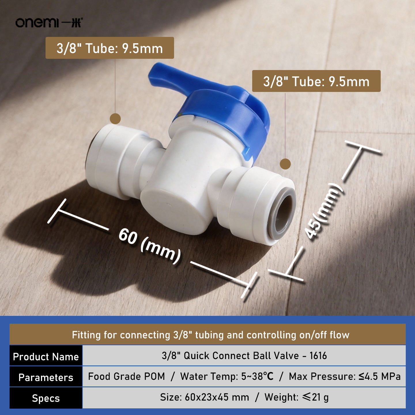 3/8" - 3/8" OD (1616)