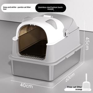 Katzentoilette aus Edelstahl – Geschlossenes Katzenklo aus Metall mit Deckel für große Katzen, Auslaufsicher, Leichte Reinigung, Antihaftbeschichtet - Product Image 6