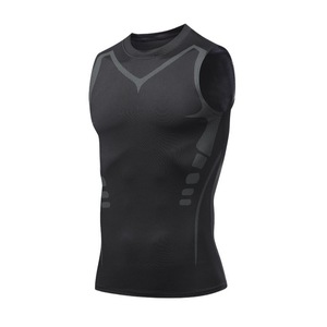 Canotta Sportiva Modellante da <span class=keywords><strong>Uomo</strong></span>, T-Shirt Senza Maniche a Compressione, <span class=keywords><strong>Gilet</strong></span> <span class=keywords><strong>Sportivo</strong></span> Contenitivo per Ginecomastia, Modellante Ionico - Product Image 2